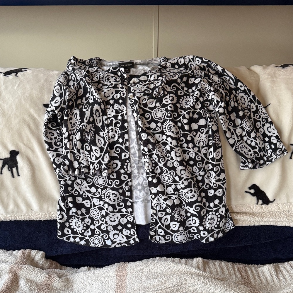 Lane Bryant Monochrome Knit Cardigan